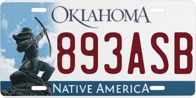 OK license plate 893ASB