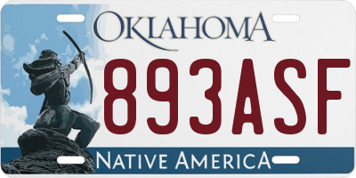 OK license plate 893ASF