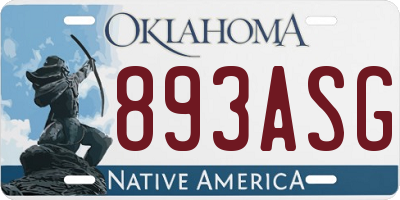 OK license plate 893ASG
