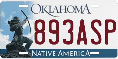 OK license plate 893ASP