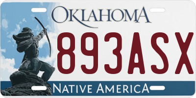 OK license plate 893ASX