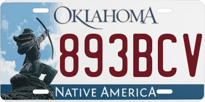 OK license plate 893BCV