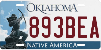 OK license plate 893BEA
