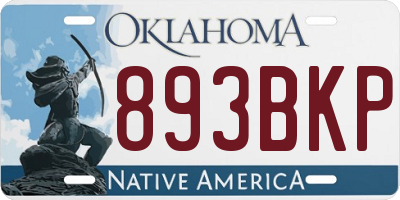 OK license plate 893BKP