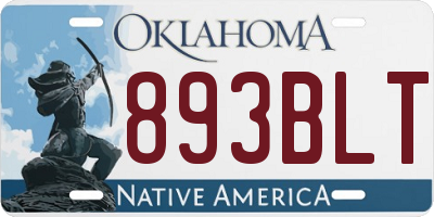 OK license plate 893BLT