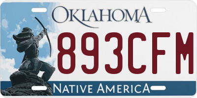 OK license plate 893CFM
