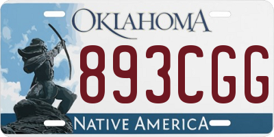 OK license plate 893CGG