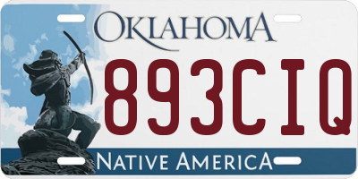 OK license plate 893CIQ