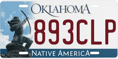 OK license plate 893CLP