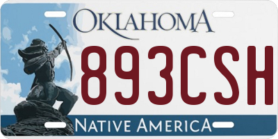 OK license plate 893CSH
