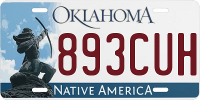 OK license plate 893CUH