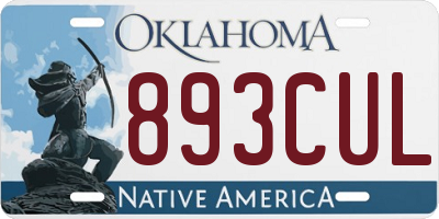 OK license plate 893CUL