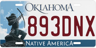 OK license plate 893DNX