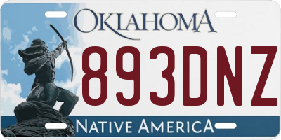 OK license plate 893DNZ