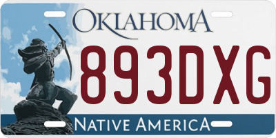 OK license plate 893DXG