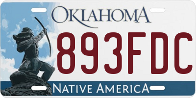OK license plate 893FDC