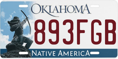 OK license plate 893FGB