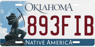 OK license plate 893FIB