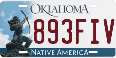 OK license plate 893FIV