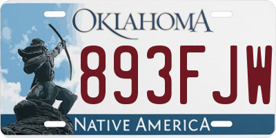 OK license plate 893FJW