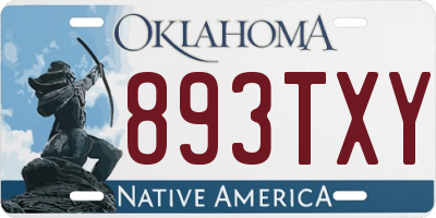 OK license plate 893TXY