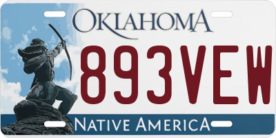 OK license plate 893VEW