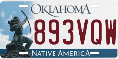 OK license plate 893VQW