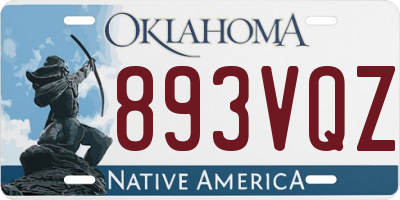 OK license plate 893VQZ