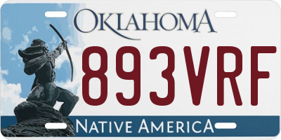 OK license plate 893VRF