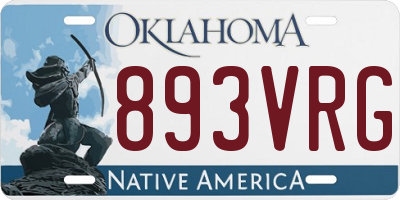 OK license plate 893VRG