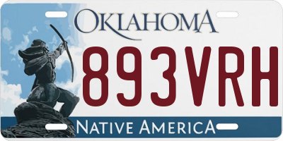 OK license plate 893VRH
