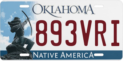 OK license plate 893VRI