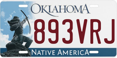OK license plate 893VRJ