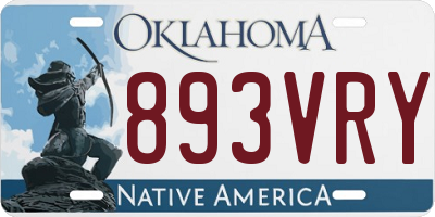 OK license plate 893VRY