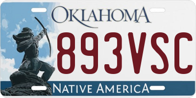 OK license plate 893VSC