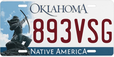 OK license plate 893VSG