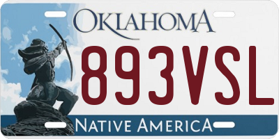 OK license plate 893VSL