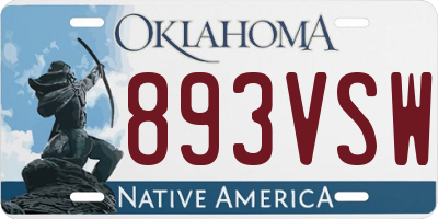 OK license plate 893VSW