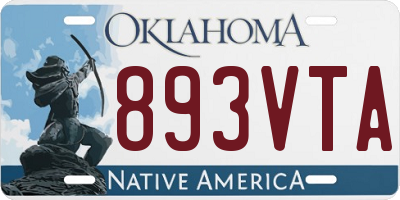 OK license plate 893VTA