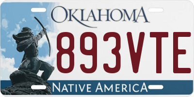 OK license plate 893VTE