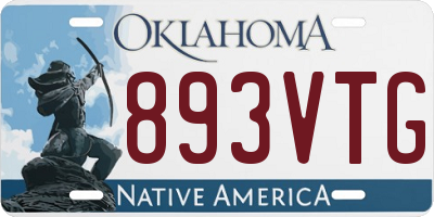 OK license plate 893VTG