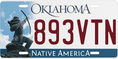 OK license plate 893VTN