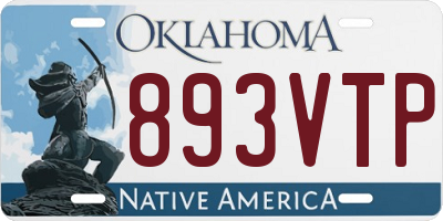 OK license plate 893VTP