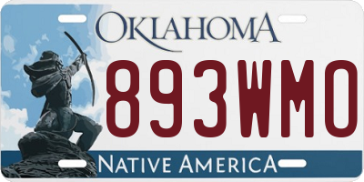 OK license plate 893WMO