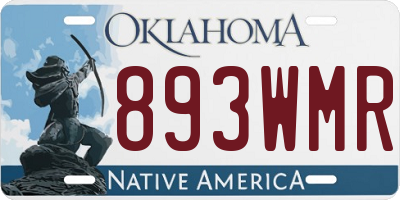 OK license plate 893WMR