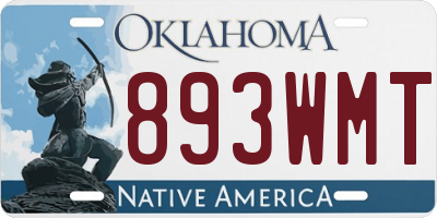 OK license plate 893WMT