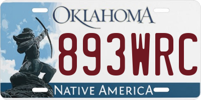 OK license plate 893WRC