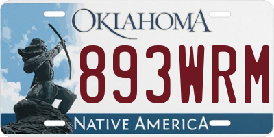 OK license plate 893WRM