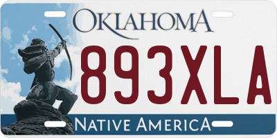 OK license plate 893XLA