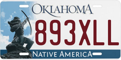 OK license plate 893XLL